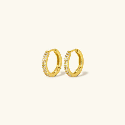 [Echo Fine]Cathy Paved Hoop Earrings