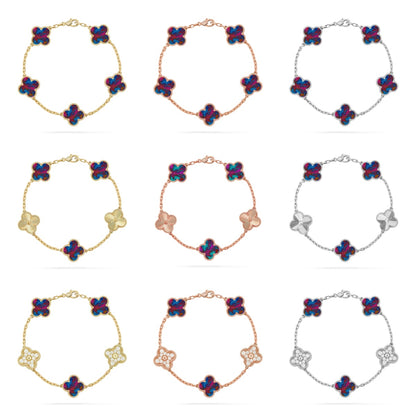 [ECHO ]CLOVER 5 MOTIF COLOR GEMSTONES BRACELET COLLECTION
