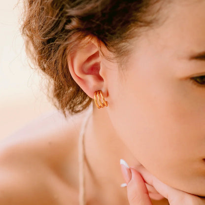 [Echo Fine]Cradle Gold Earrings