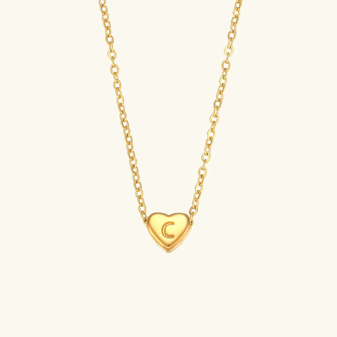 [Echo Fine]Heart Initial Gold Necklace