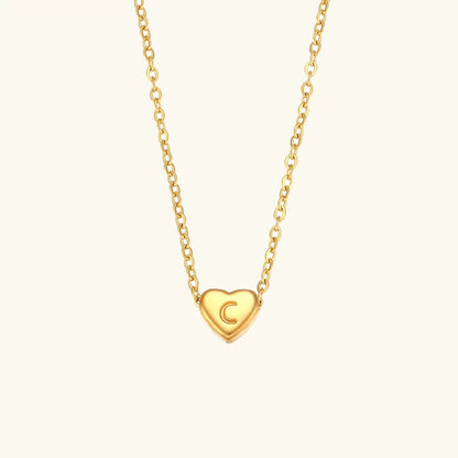 [Echo Fine]Heart Initial Gold Necklace