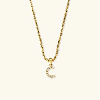 [Echo Fine]Elodie Initial Letter Pearl Necklace