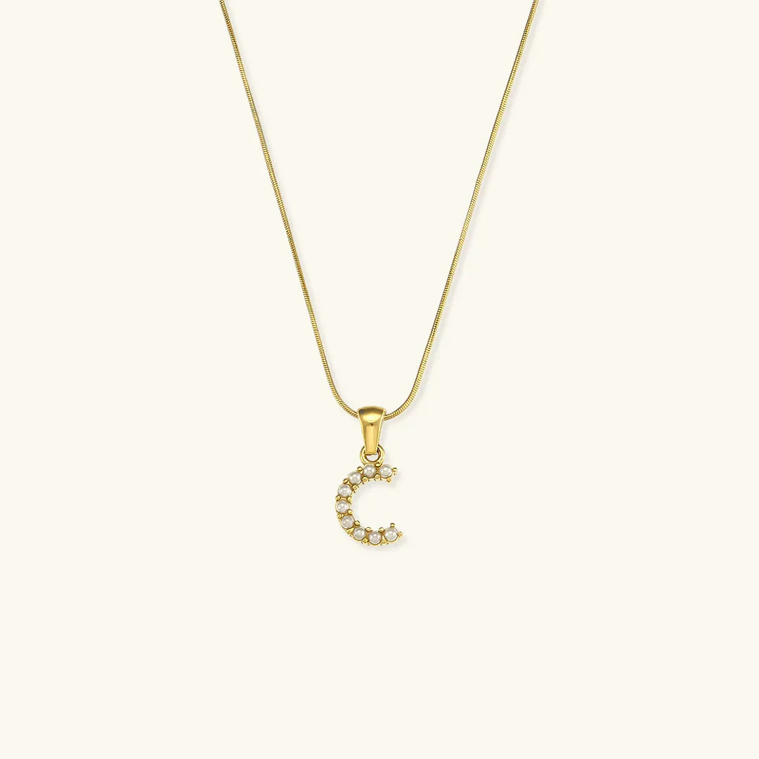 [Echo Fine]Augustine Initial Letter Pearl Necklace