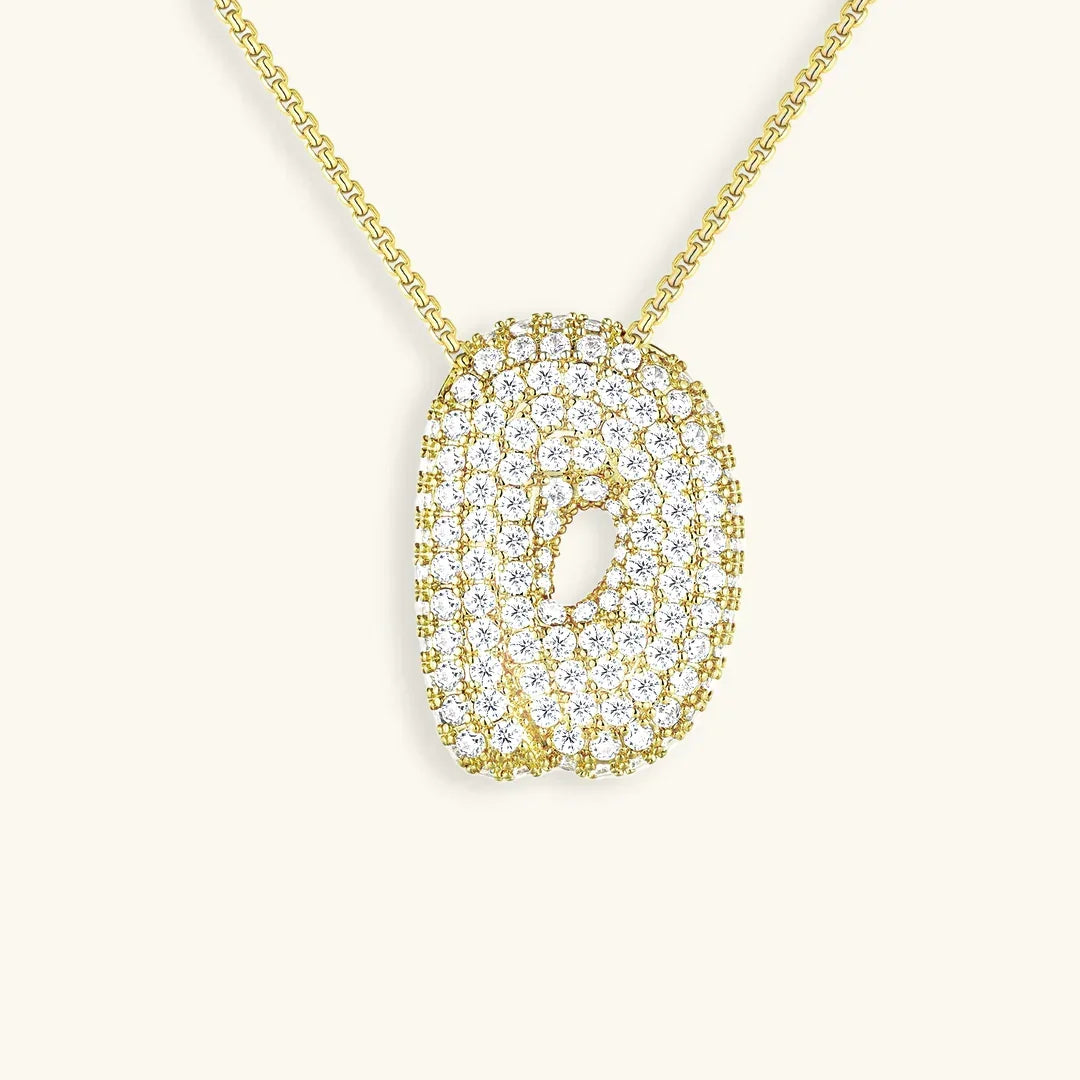 [Echo Fine]Bubble Initial Diamond Necklace