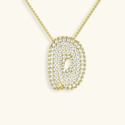 [Echo Fine]Bubble Initial Diamond Necklace