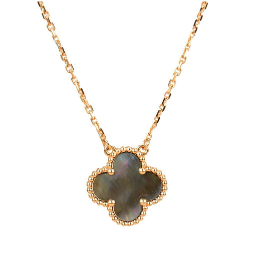 [ECHO ]CLOVER 15MM  GRAY MOTHER OF PEARL NECKLACE