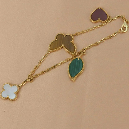 [ECHO ]LUCKY SPRING 5 MOTIF GOLD BRACELET