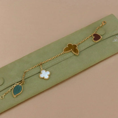[ECHO ]LUCKY SPRING 5 MOTIF GOLD BRACELET