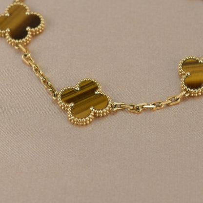 [ECHO ]CLOVER  5 MOTIFS TIGER EYE BRACELET