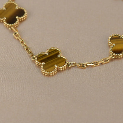 [ECHO ] CLOVER 5 MOTIFS TIGER EYE BRACELET COLLECTION