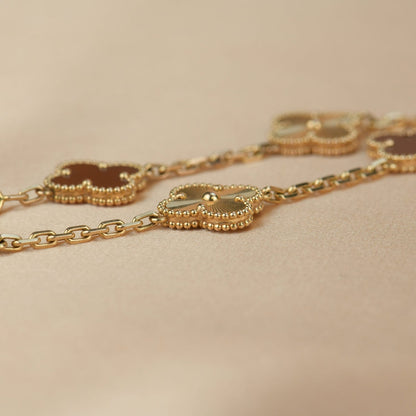 [ECHO ]CLOVER  5 MOTIFS CARNELIAN GOLD BRACELET