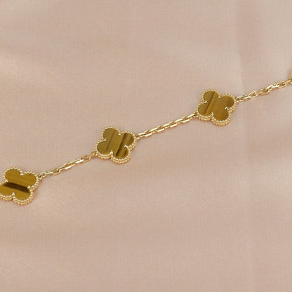 [ECHO ]CLOVER  5 MOTIFS TIGER EYE BRACELET