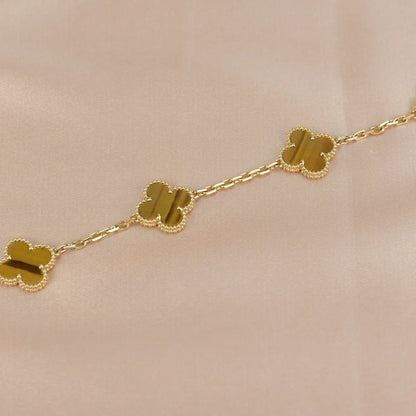 [ECHO ] CLOVER 5 MOTIFS TIGER EYE BRACELET COLLECTION