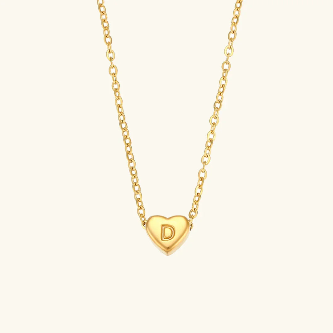 [Echo Fine]Heart Initial Gold Necklace