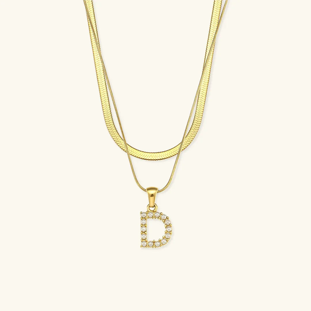 [Echo Fine]Fiona Layered Gold Initial Letter Necklace