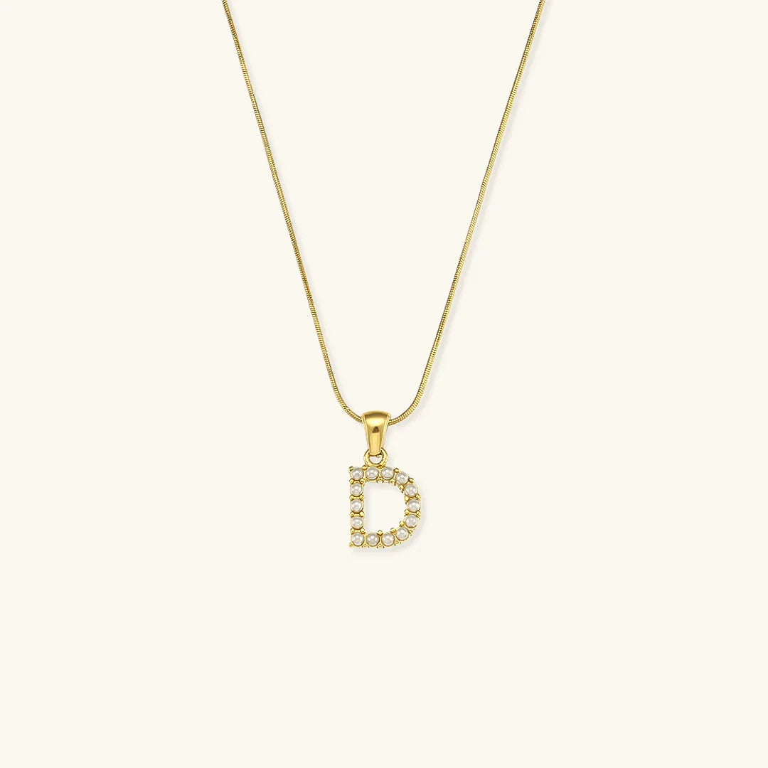 [Echo Fine]Augustine Initial Letter Pearl Necklace