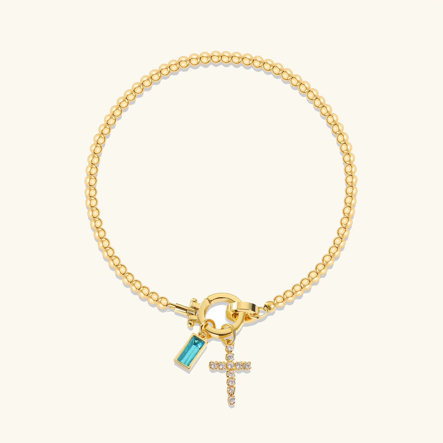 [Echo Fine]Amalia Birthstone Cross Bracelet