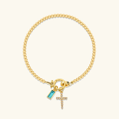 [Echo Fine]Amalia Birthstone Cross Bracelet