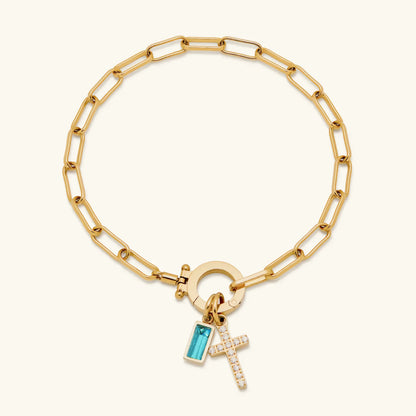 [Echo Fine]Annabella Birthstone Cross Bracelet