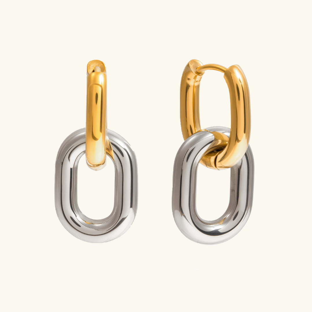 [Echo Fine]Pippa Two Tone Double Hoops