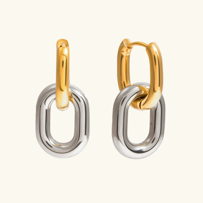 [Echo Fine]Pippa Two Tone Double Hoops