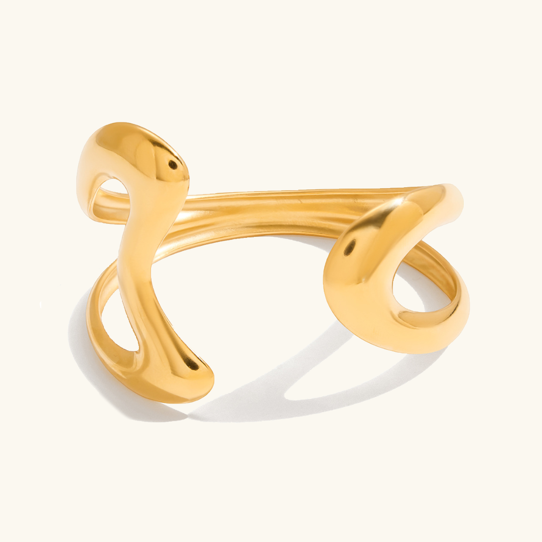 [Echo Fine]Lulu Sculpted Gold Bangle