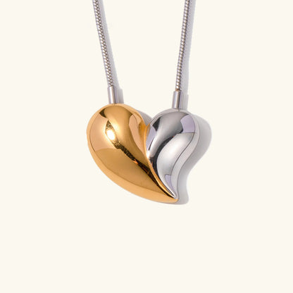 [Echo Fine]Dorothea Two Tone Heart Necklace