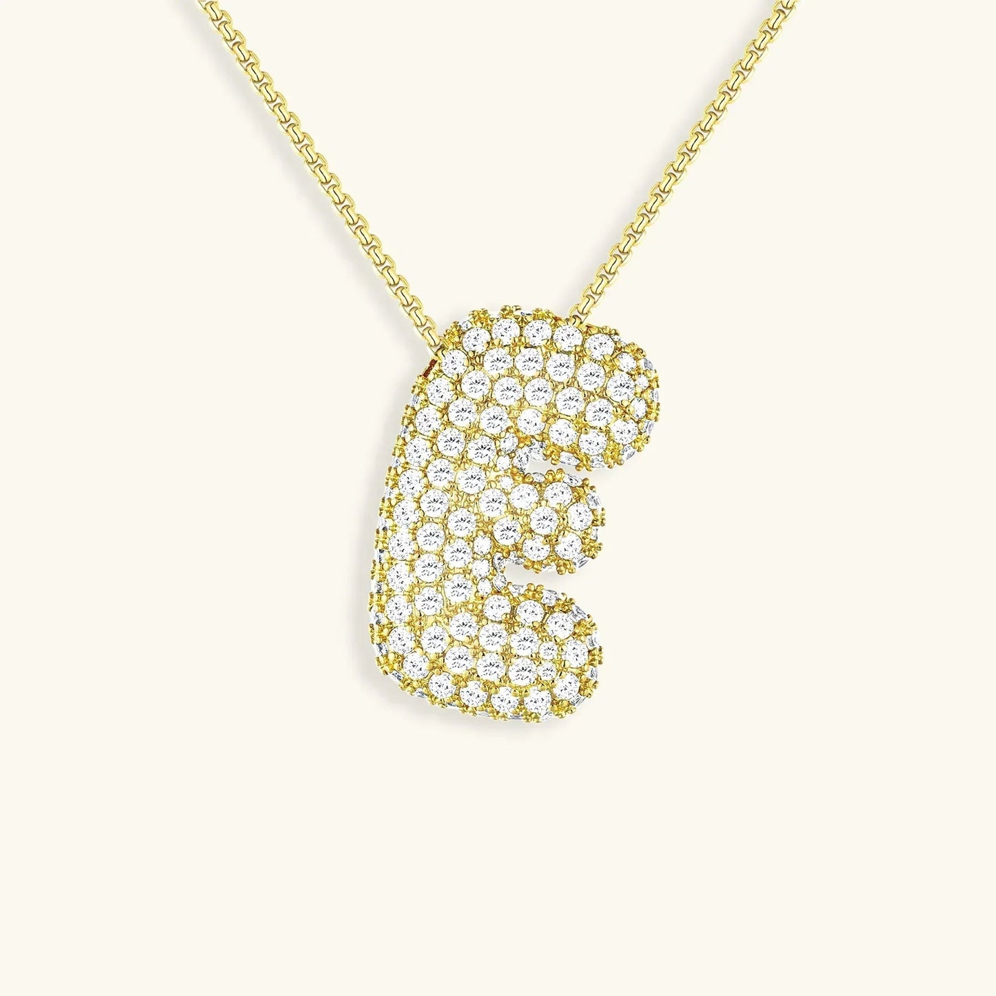 [Echo Fine]Bubble Initial Diamond Necklace