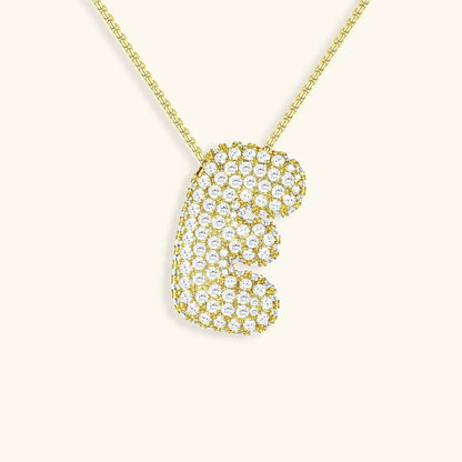 [Echo Fine]Bubble Initial Diamond Necklace