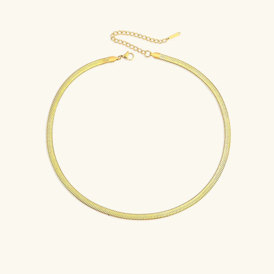 [Echo Fine]Elizabeth Gold Herringbone Necklace