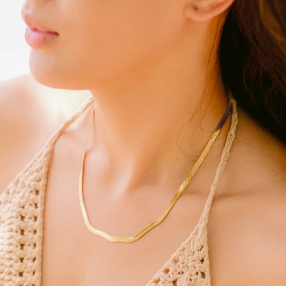 [Echo Fine]Elysian Gold Herringbone Necklace