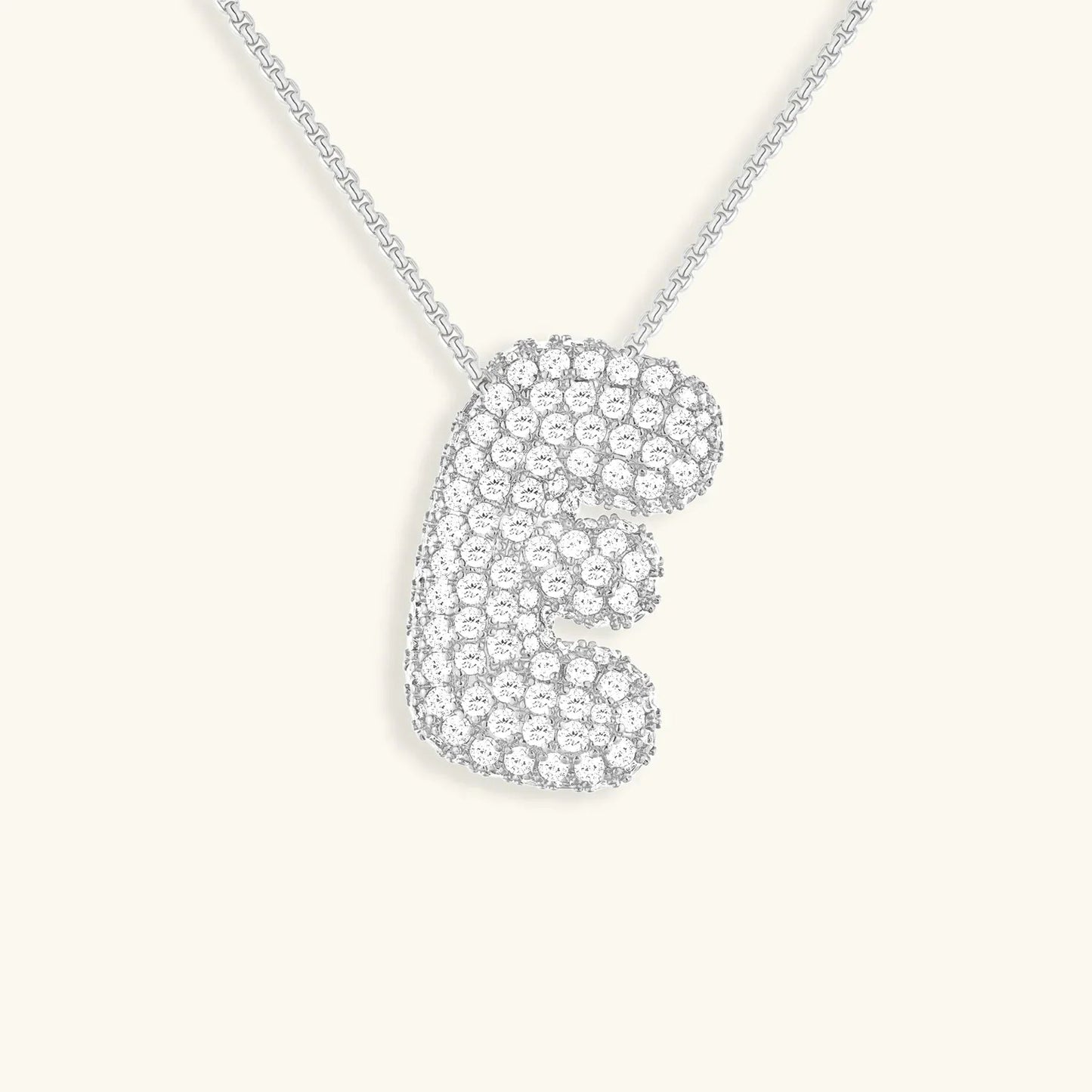 [Echo Fine]Bubble Initial Diamond Necklace