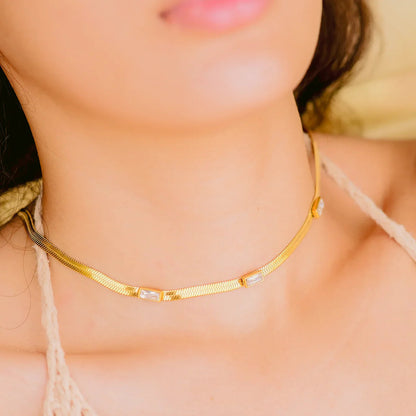 [Echo Fine]Eve Herringbone Gold Necklace