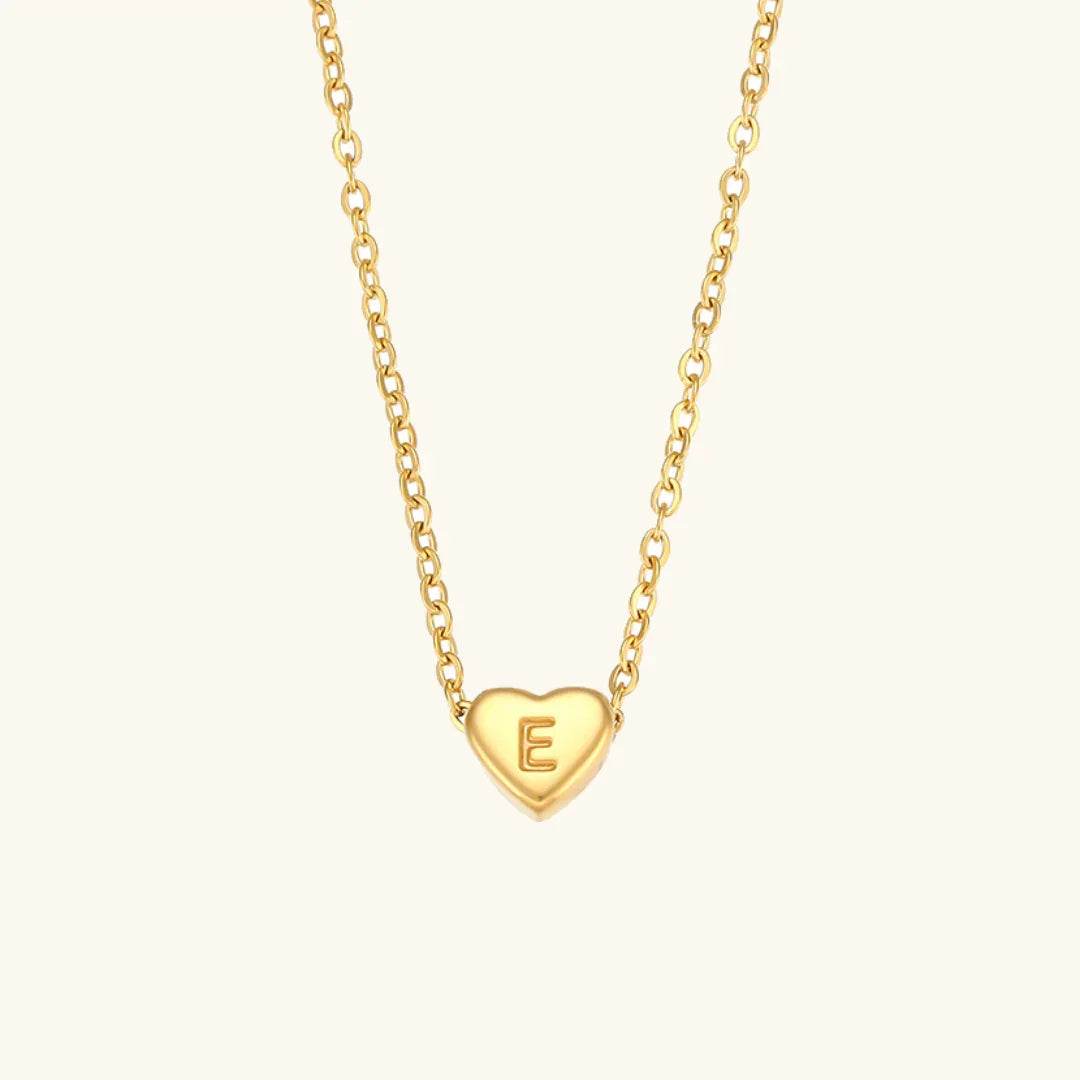 [Echo Fine]Heart Initial Gold Necklace