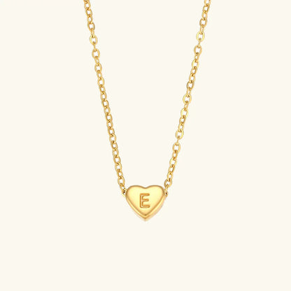[Echo Fine]Heart Initial Gold Necklace