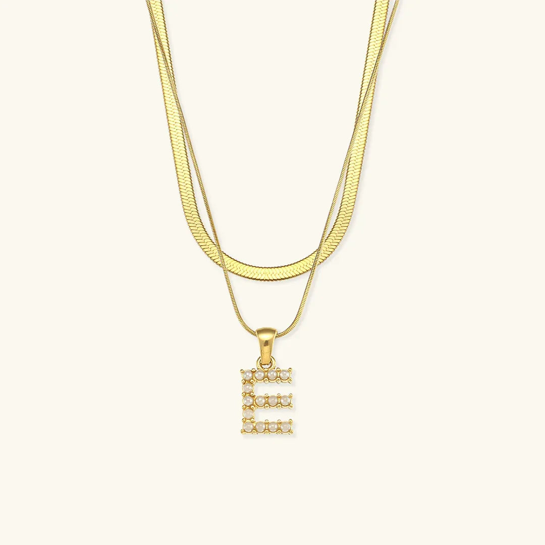 [Echo Fine]Fiona Layered Gold Initial Letter Necklace