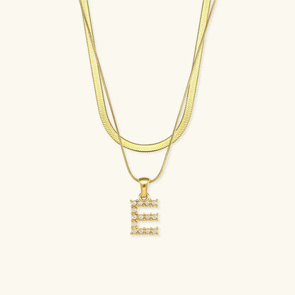[Echo Fine]Fiona Layered Gold Initial Letter Necklace
