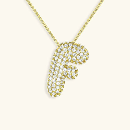 [Echo Fine]Bubble Initial Diamond Necklace