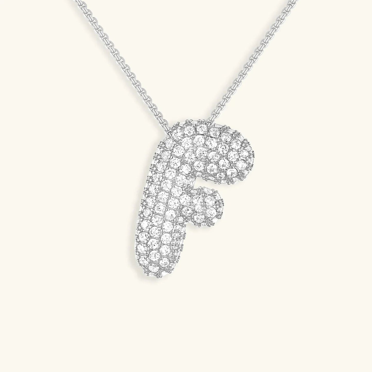 [Echo Fine]Bubble Initial Diamond Necklace