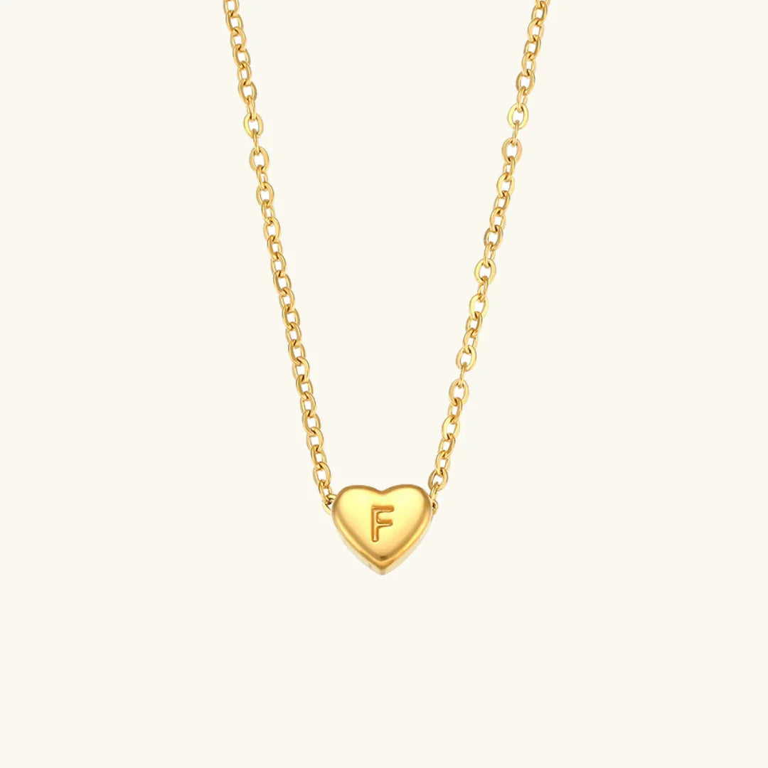 [Echo Fine]Heart Initial Gold Necklace
