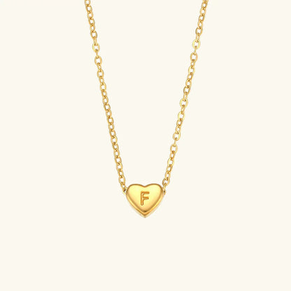 [Echo Fine]Heart Initial Gold Necklace