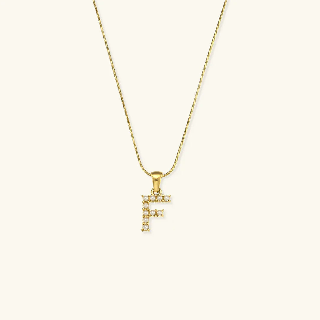 [Echo Fine]Augustine Initial Letter Pearl Necklace
