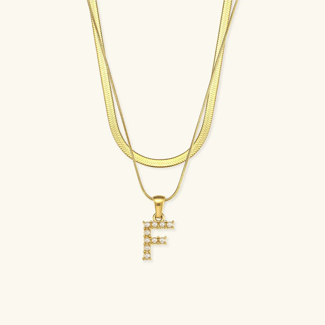 [Echo Fine]Fiona Layered Gold Initial Letter Necklace
