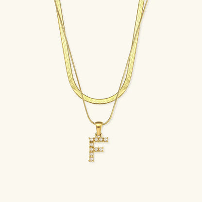 [Echo Fine]Fiona Layered Gold Initial Letter Necklace