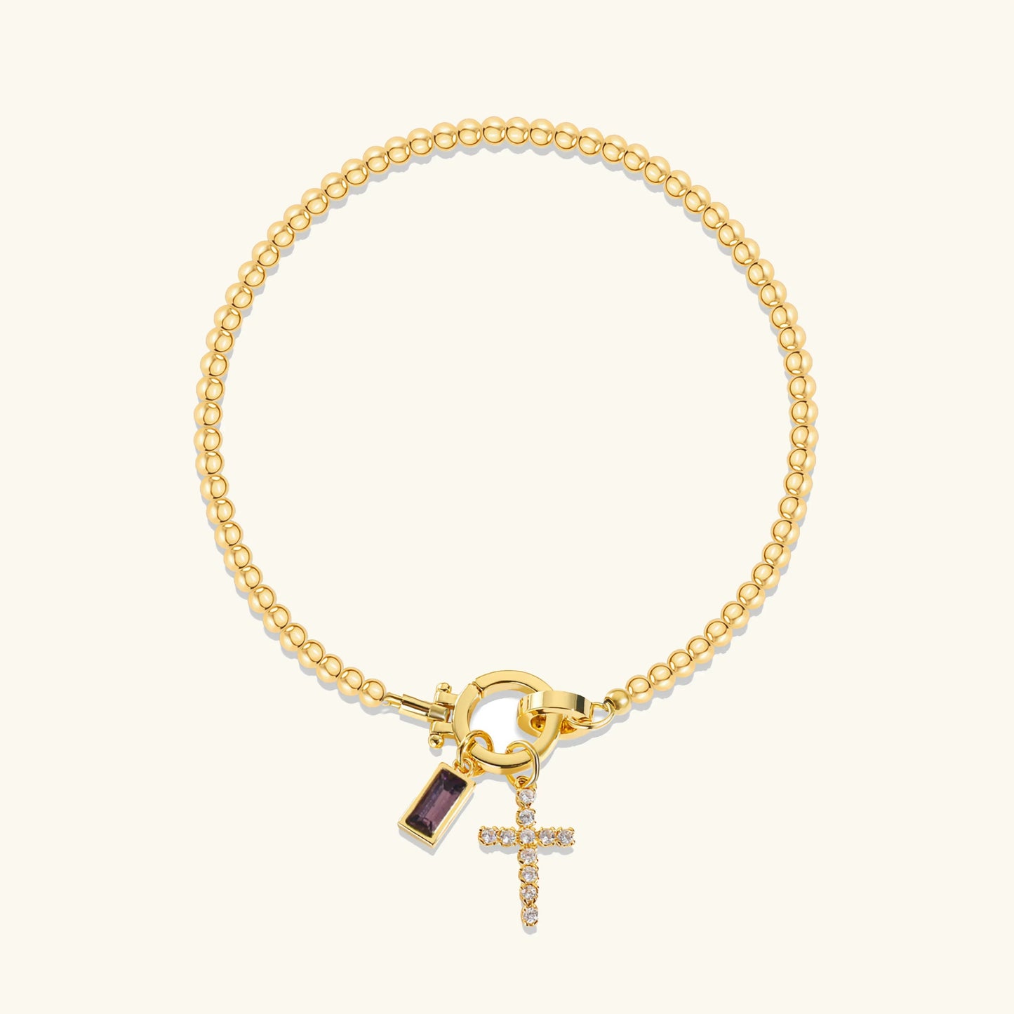 [Echo Fine]Amalia Birthstone Cross Bracelet