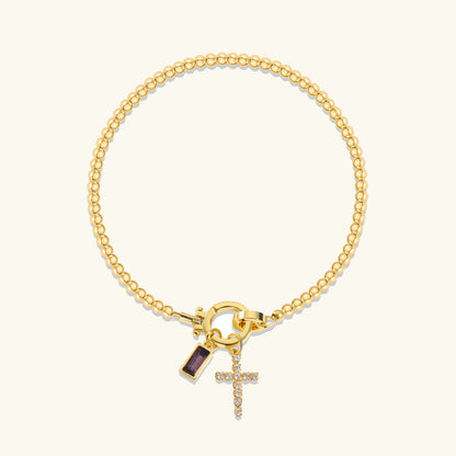 [Echo Fine]Amalia Birthstone Cross Bracelet
