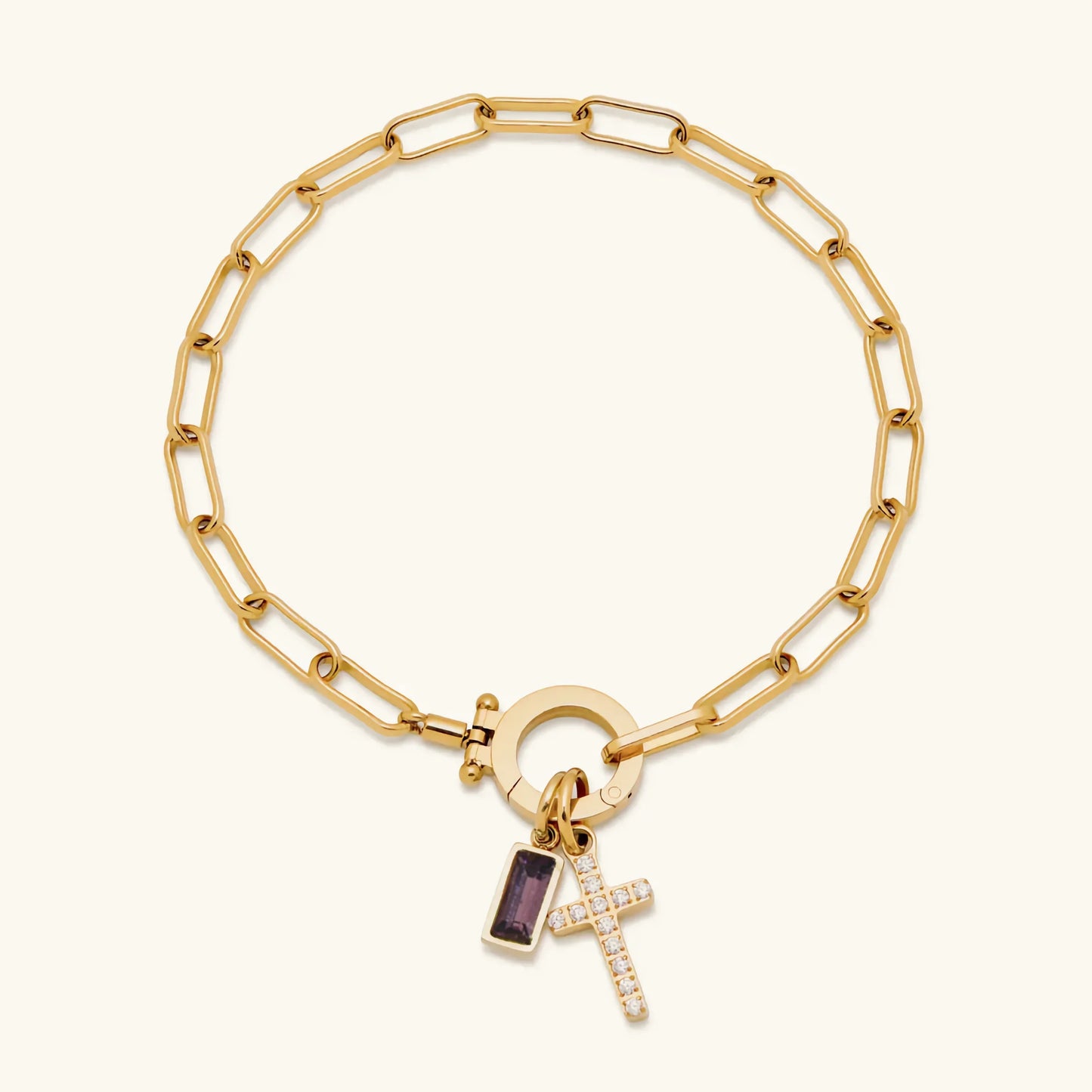 [Echo Fine]Annabella Birthstone Cross Bracelet