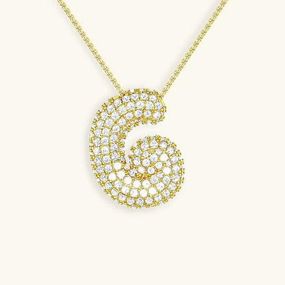 [Echo Fine]Bubble Initial Diamond Necklace