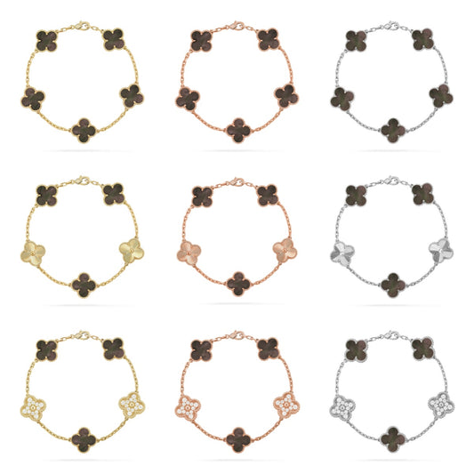 [ECHO ] CLOVER 5 MOTIF GRAY MOP BRACELET COLLECTION