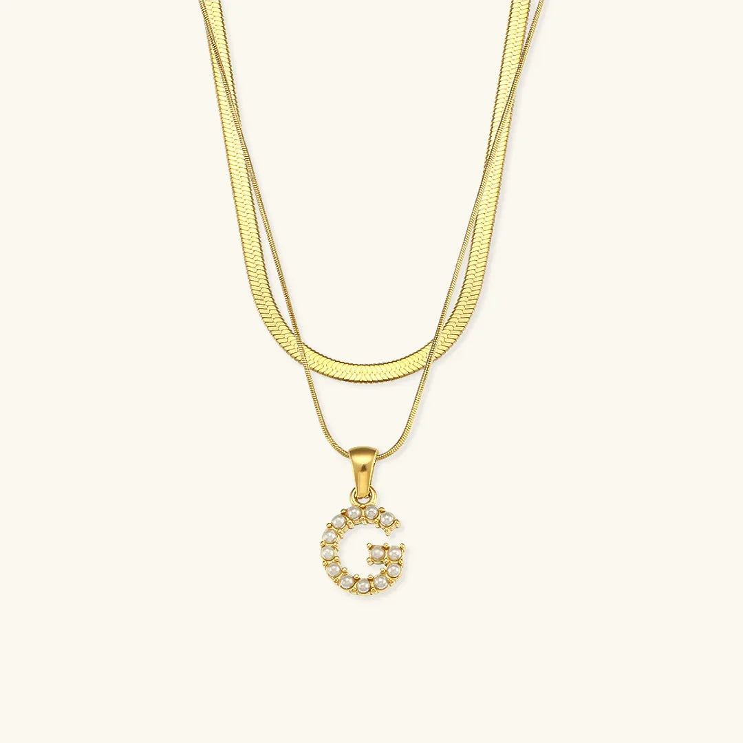 [Echo Fine]Fiona Layered Gold Initial Letter Necklace